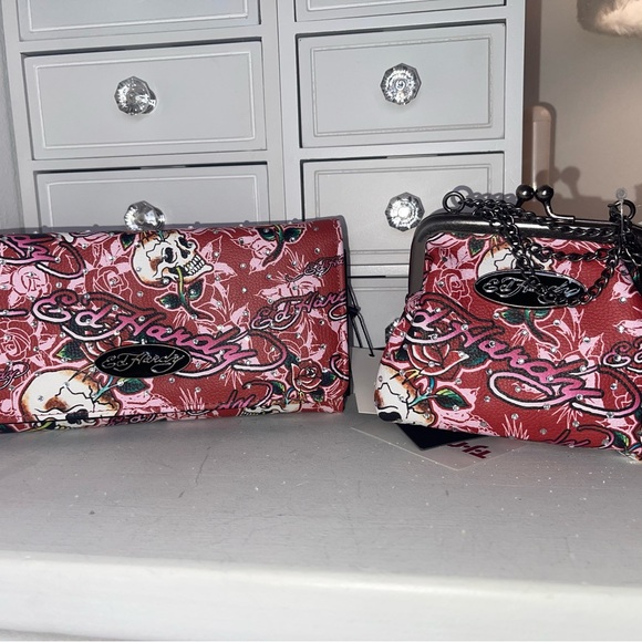 NWT Ed Hardy Red Wallet and Mini bag Set - Picture 5 of 5
